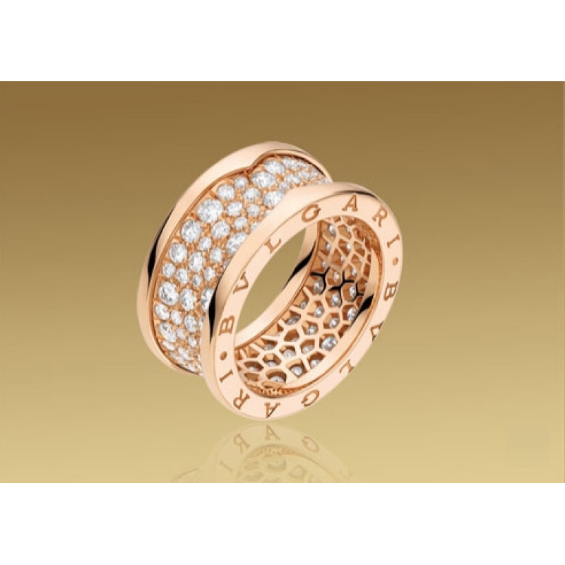 Перстень Bulgari B.Zero1, рожеве золото, діаманти.