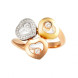 Кольцо Chopard Happy Diamonds Icons белое, желтое, розовое золото, бриллианты (829390-9110)