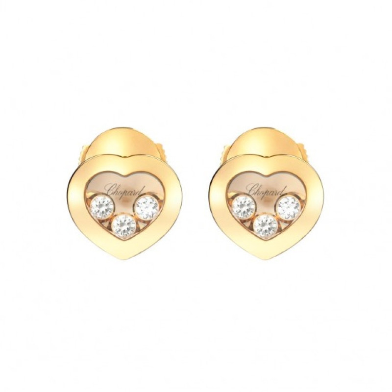 Серьги Chopard Happy Diamonds Icons желтое золото, бриллианты (839203-0001)