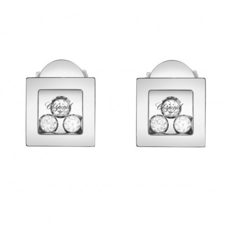 Серьги Chopard Happy Diamonds Icons белое золото, бриллианты (839224-1001)