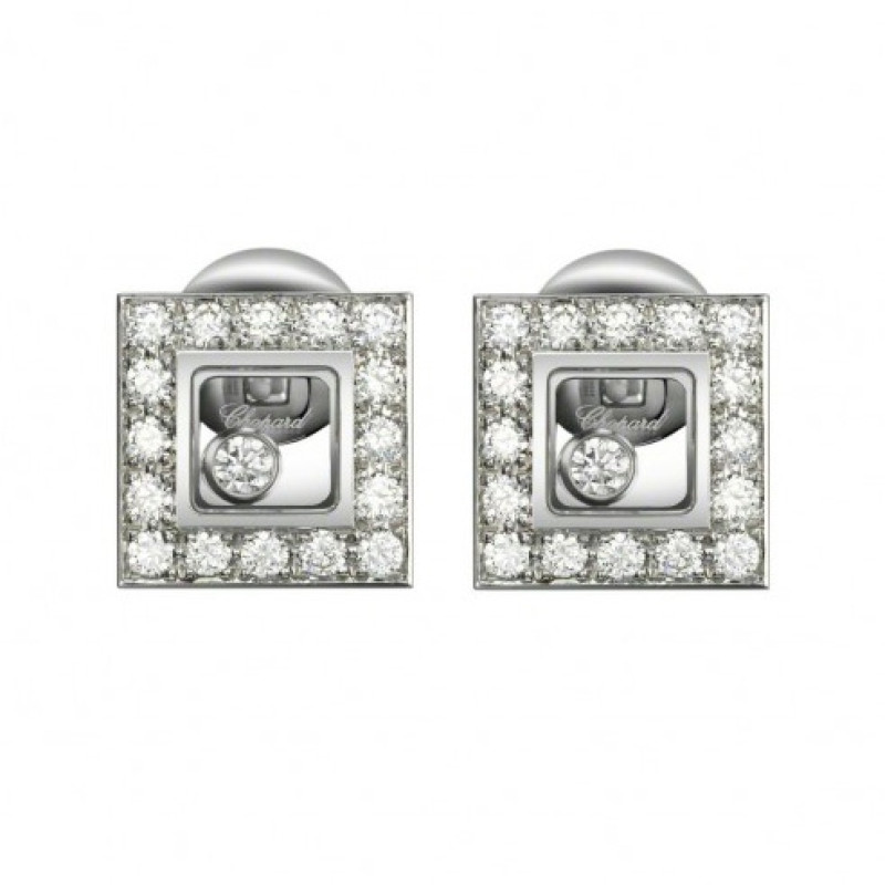 Сережки Chopard Happy Diamonds Icons біле золото, діаманти (832896-1001)
