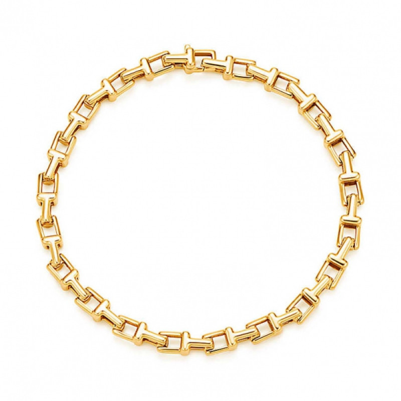 Браслет Tiffany T Narrow Chain, желтое золото (33278683)