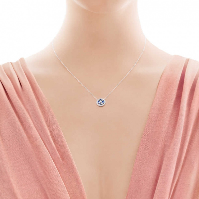 Підвіска Tiffany Cobblestone із сапфірами Монтана, платина діаманти (29006423)