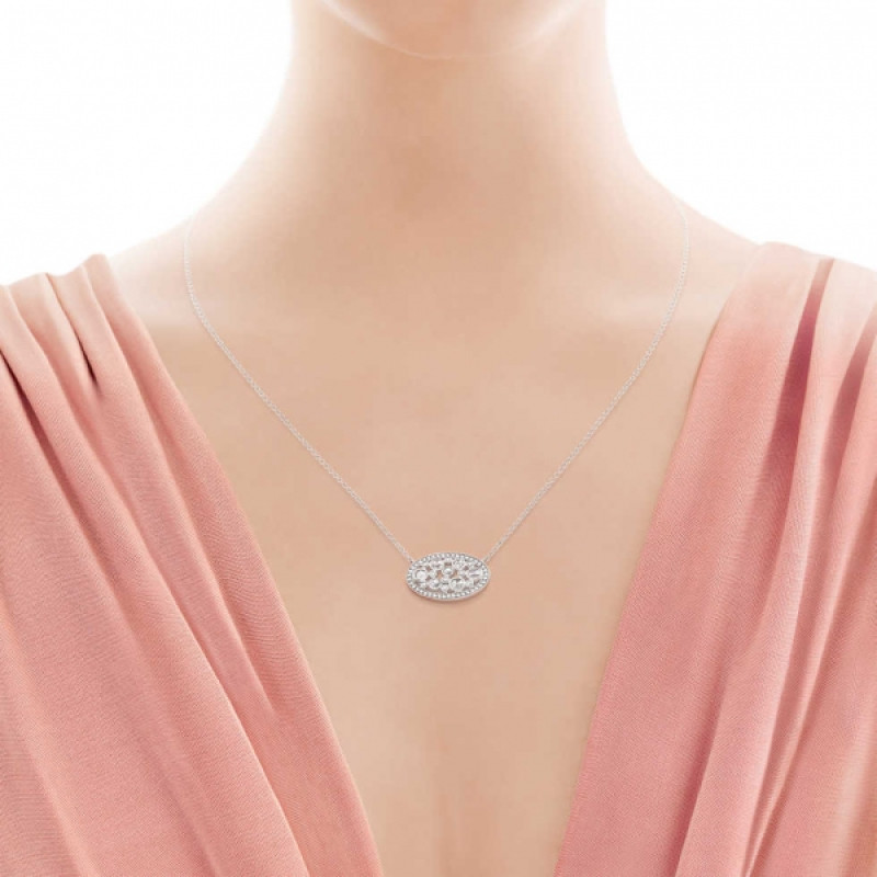 Овальна підвіска Tiffany Cobblestone, платина, діаманти (29744971)