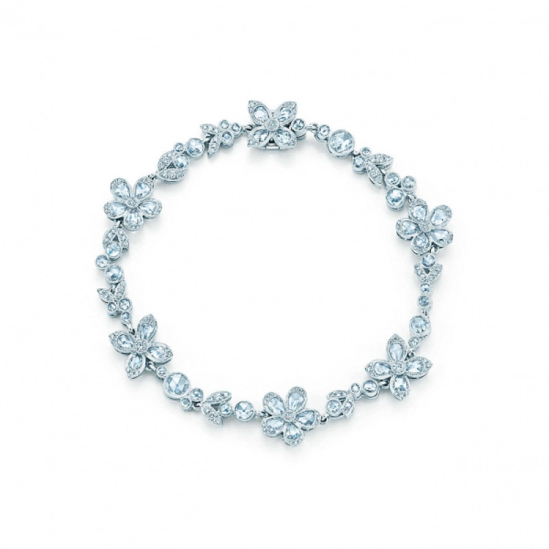 Браслет Tiffany Enchant з квітами, платина, діаманти (27568408)