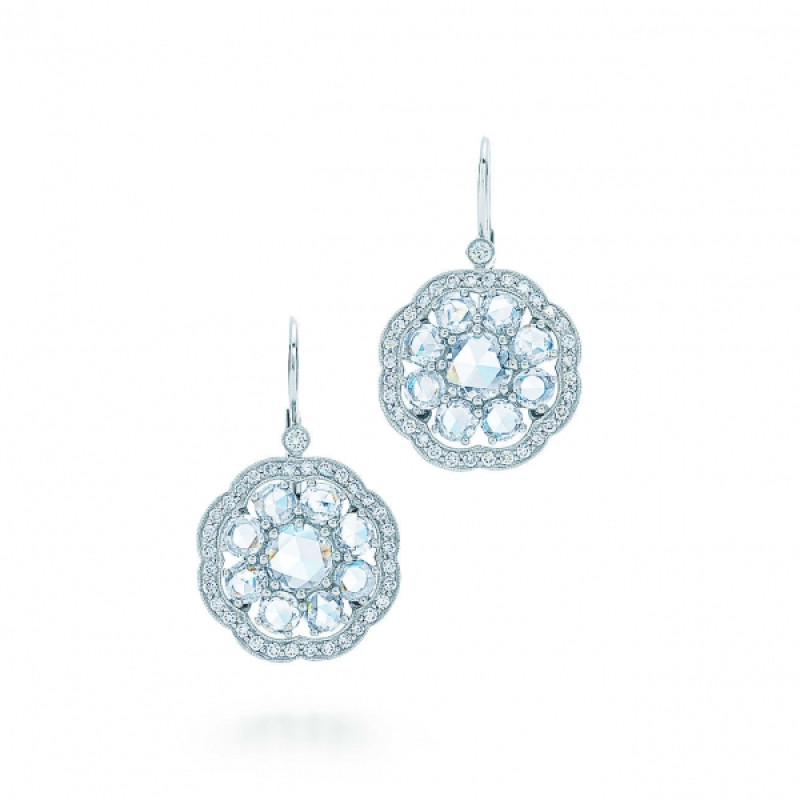 Сережки "Флер" Tiffany Enchant, платина, діаманти (30610539)