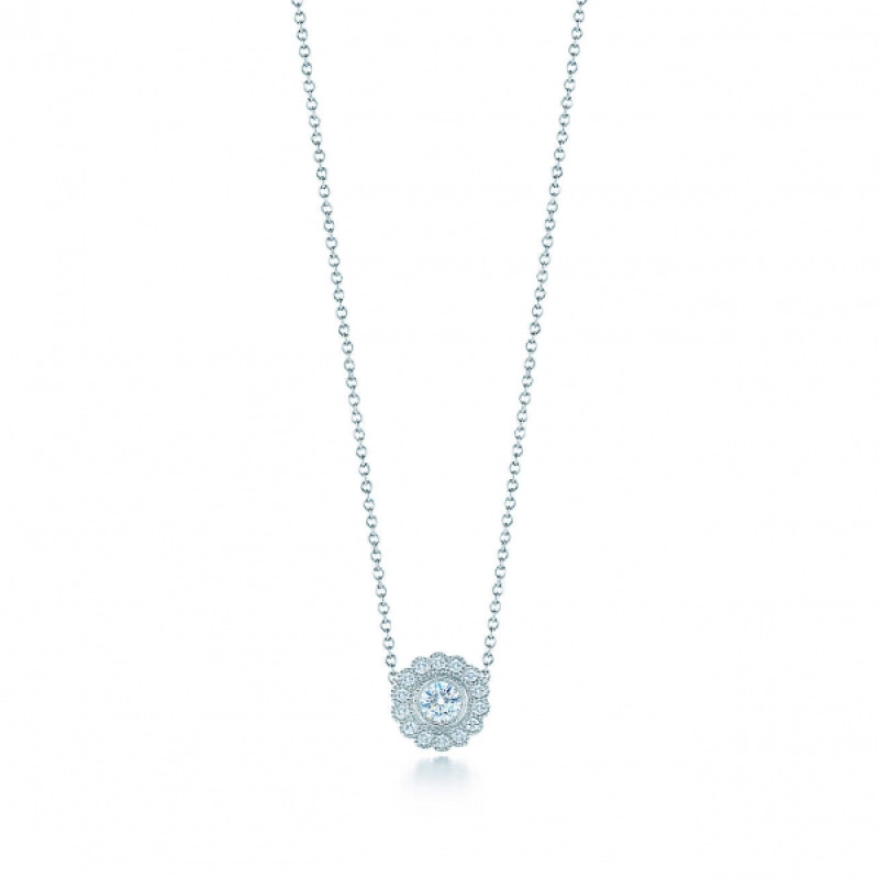 Підвіска Tiffany Enchant з квіткою, платина, діаманти (29527849)