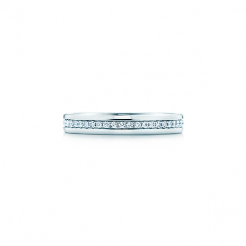 Кольцо Tiffany Metro, белое золото, бриллианты (26232732)