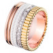 Каблучка Boucheron Quatre, біле, жовте, рожеве золото, кераміка, діаманти