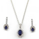 Набор Boucheron, серьги и кулон, белое золото, бриллианты, сапфиры