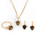 Набір Crivelli, сережки, кулон, кільце, рожеве золото