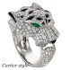 Каблучка Panthere de Cartier, біле золото, діаманти, смарагди, онікс