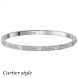 Браслет Cartier Love, біле золото, діаманти