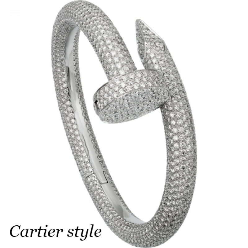 Браслет Cartier Juste un Clou, біле золото 750, діаманти