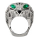 Кольцо Panthere de Cartier, белое золото, бриллианты, изумруды