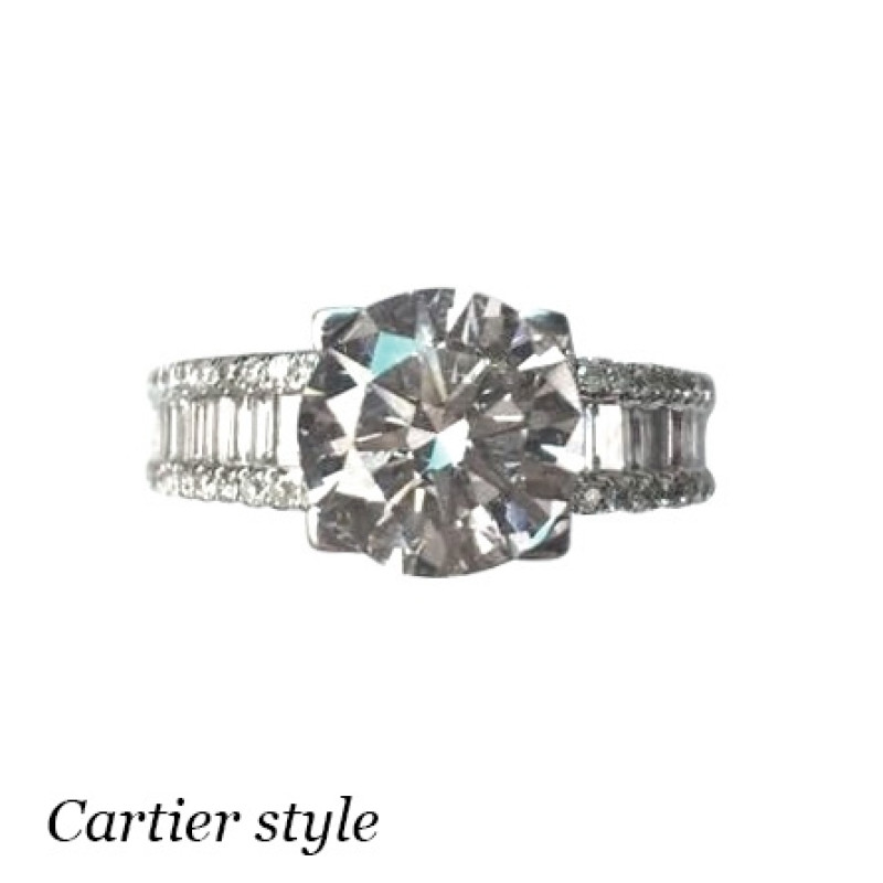 Кольцо Cartier, белое золото 750, бриллианты
