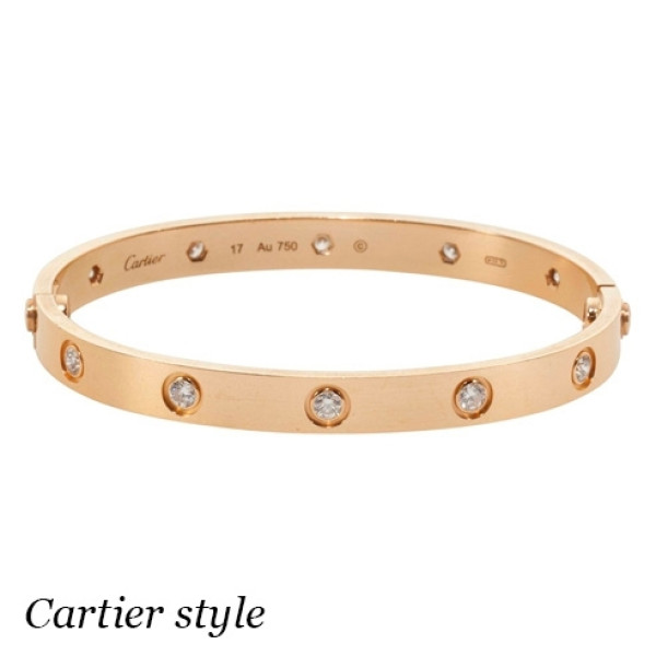 Браслет Cartier Love, розовое золото 18К, бриллианты