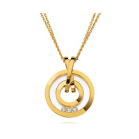 Chopard Happy Diamonds Round 18K Yellow Gold Pendant Necklace