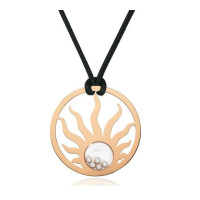 Намисто Chopard Happy Diamonds Sun із 18-каратного рожевого золота з плаваючим діамантом