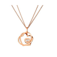 Chopard Happy Diamonds Hearts 18K Rose Gold and Floating Diamond Pendant Necklace