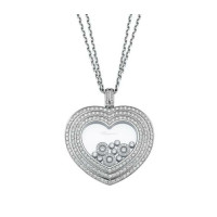 Намисто Chopard Happy Diamonds Hearts з 18-каратного білого золота Maxi Extra Large Diamond Heart