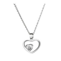 Chopard Happy Diamonds Hearts 18K White Gold Diamond Pendant Necklace