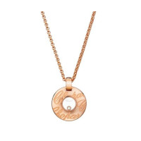 Chopard Chopardissimo 18K Rose Gold Floating Diamond Circular Pendant Necklace Chopard Chopardissimo 18K Rose Gold Floating Diamond Circular Pendant Necklace