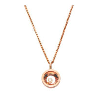 Chopard Happy Diamonds 1 Floating Diamond 18K Rose Gold Pendant Necklace