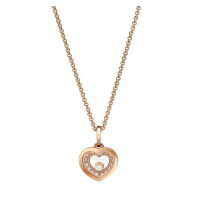 Chopard Happy Diamonds Heart Floating Diamond Set 18K Rose Gold Pendant Necklace