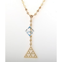 Чудове трикутне намисто з 18-каратного жовтого золота Chopard