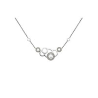 Chopard Happy Diamonds Bubbles 18K White Gold Diamond Circles Necklace