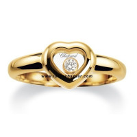 Chopard Happy Diamonds Thin Heart Floating Diamond Yellow Gold Ring