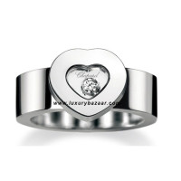 Каблучка Chopard Happy Diamonds Thick Heart Floating Diamond White Gold