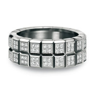 Chopard Ice Cube 2 Rows Diamond Set White Gold Ring