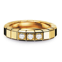 Chopard Ice Cube 1 Row Diamond Set Yellow Gold Ring