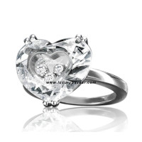 Chopard So Happy White Stone Heart 3 Floating Diamonds White 67
