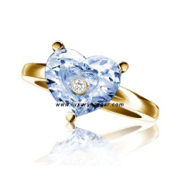 Chopard So Happy Blue Stone Heart Floating Diamond Yellow Gold Ring