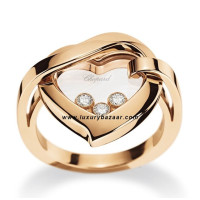 Каблучка Chopard Happy Diamonds Heart 3 Floating Diamonds Rose Gold