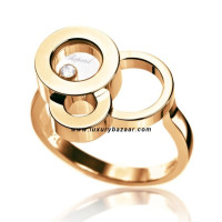 Chopard Happy Diamonds 3 Circles Floating Diamond Rose Gold Ring