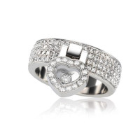 Chopard Happy Diamonds Heart 18K White Gold Diamond and Floating Diamond Ring