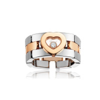Chopard Happy Diamonds Hearts 18K White and Rose Gold Ring