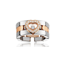 Chopard Happy Diamonds Hearts 18K White and Rose Gold Diamond Ring