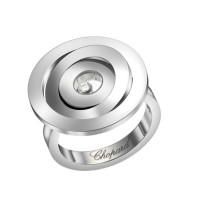 Chopard Happy Spirit 3 Circles 18K White Gold Floating Diamond Ring