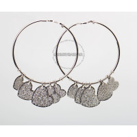 Dior 18K White Gold & Diamond Hoop Heart Earrings