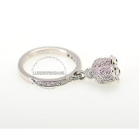 Dior 18K White Gold Diamond & Garnet Dangle Ring! ~ DCDMRKR ~!
