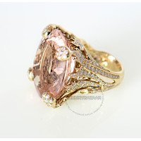 Dior 18K Yellow Gold Diamond Morganite Коктейль Ring