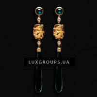 Серьги Carrera y Carrera Circulos De Fuego 18K Yellow Gold Earrings with Onyx and Blue Topaz Серьги Carrera y Carrera Circulos De Fuego 18K Yellow Gold Earrings with Onyx and Blue Topaz