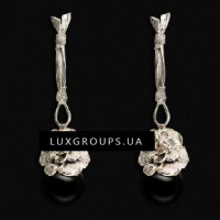 Серьги Carrera y Carrera Gardenia 18K White Gold Earrings with Onyx and Diamonds