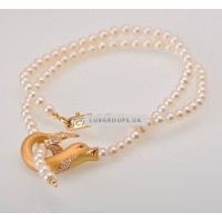 Колье Carrera y Carrera 18K Yellow Gold Diamond Pearl Dolphin Necklace