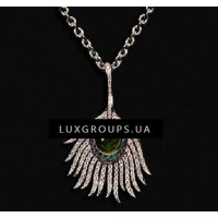 Підвіска Carrera y Carrera Peacock 18K White Gold Maxi Carnaval Necklace with Iolite Sapphires Tsavorite Garnets and Diamonds